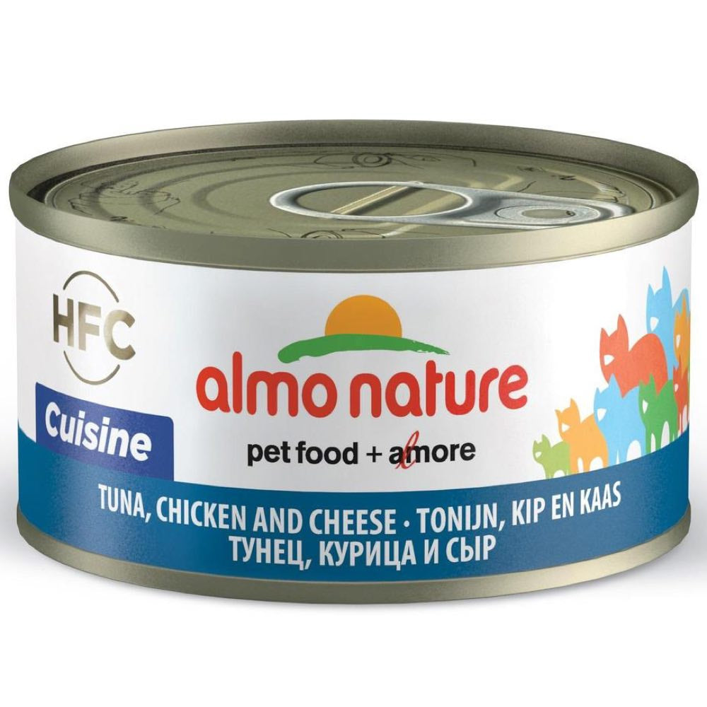 "Almo Nature Tuna, Chicken & Cheese Canned Cat Food 70g"