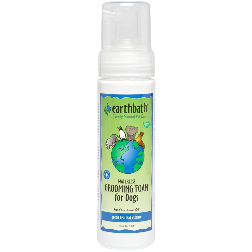 Earthbath Green Tea Leaf Essence Waterless Grooming Foam For Dogs 7.5oz