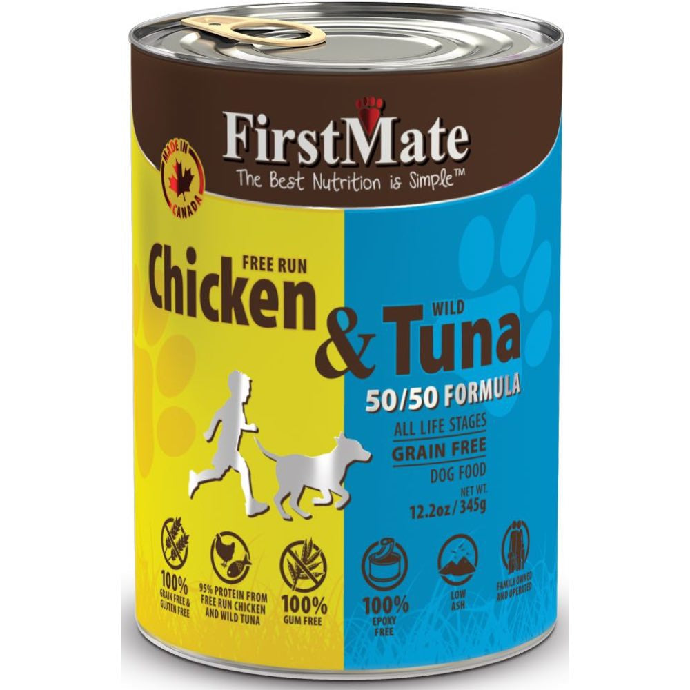 FirstMate Grain Free Cage-Free Chicken & Wild Tuna Formula Canned Dog Food 345g