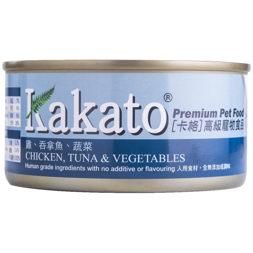 "Kakato Chicken, Tuna & Vegetables Canned Cat & Dog Food 170g"