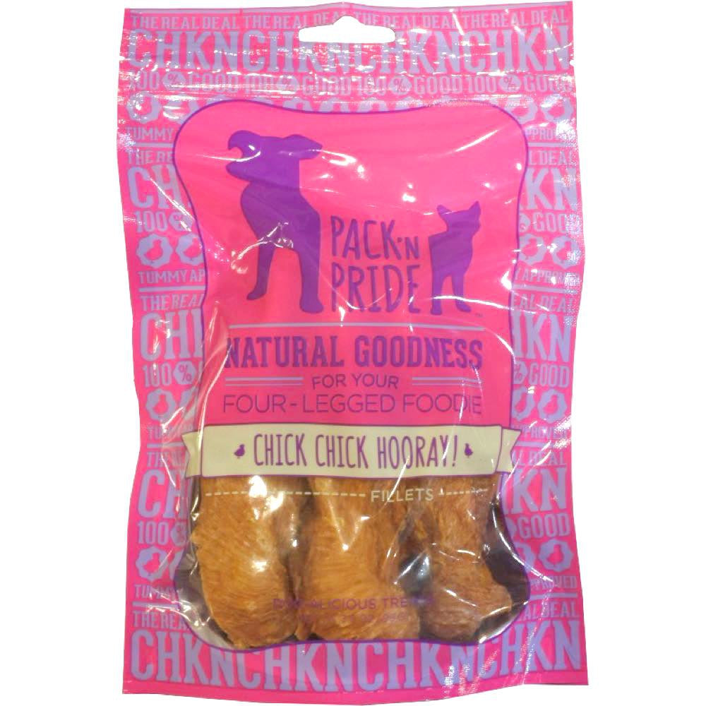 BUY 2 GET 1 FREE: Pack 'N Pride Chick Chick Hooray! Chicken Fillets Dog Treats 99g