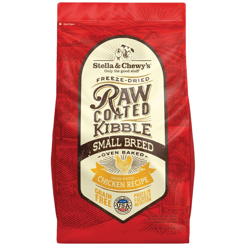 'FREE DENTAL TREATS w 10lb': Stella & Chewy's Freeze-Dried Raw Coated Kibble Small Breed Chicken Grain-Free Dry Dog Food