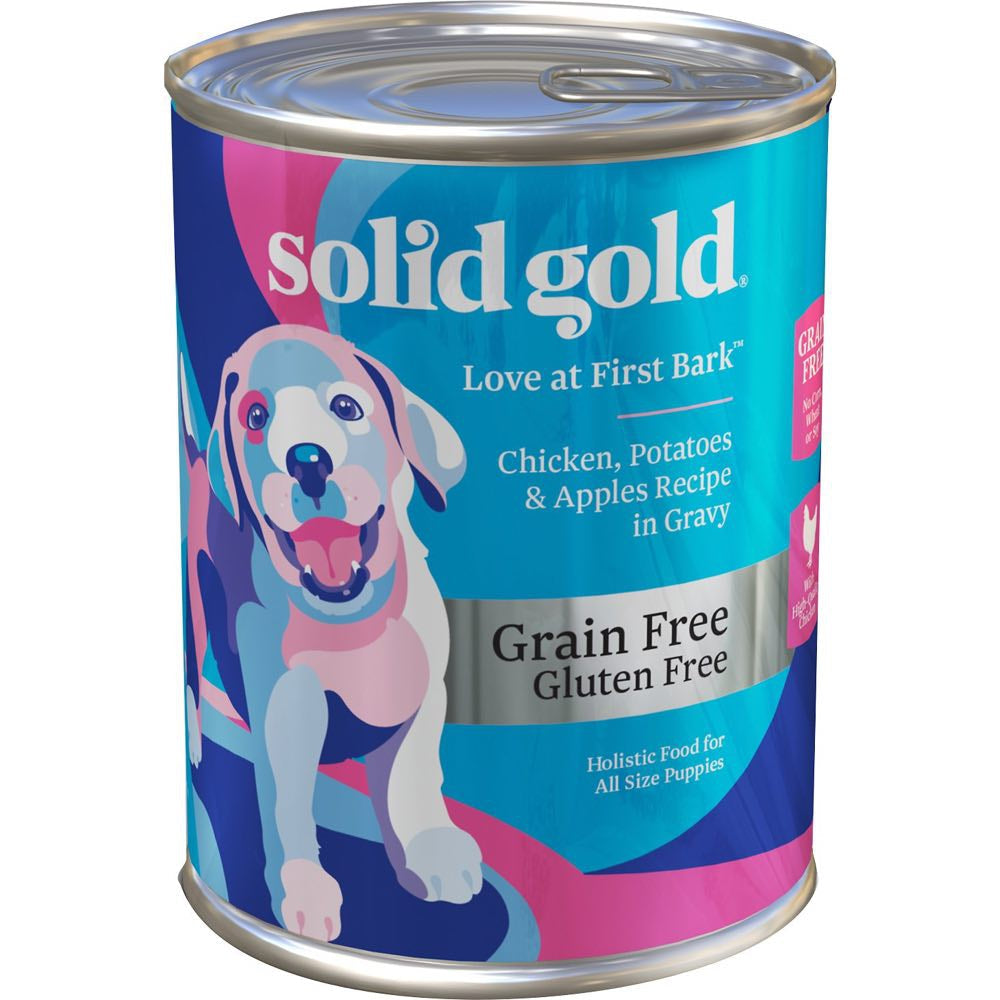 "Solid Gold Love At First Bark Chicken, Potatoes & Apples Grain Free Puppy Canned Dog Food 13.2oz"