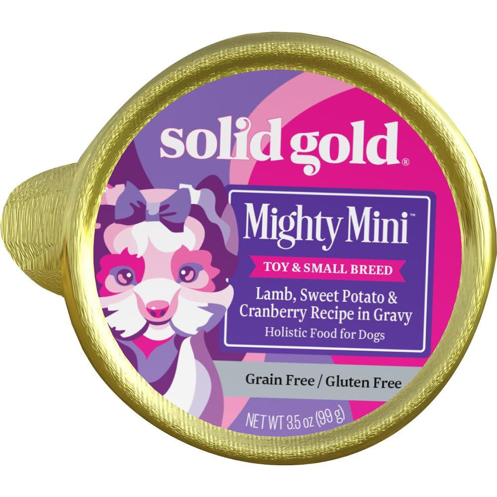 "Solid Gold Mighty Mini Lamb, Sweet Potato & Cranberry Cup Tray Dog Food 99g"