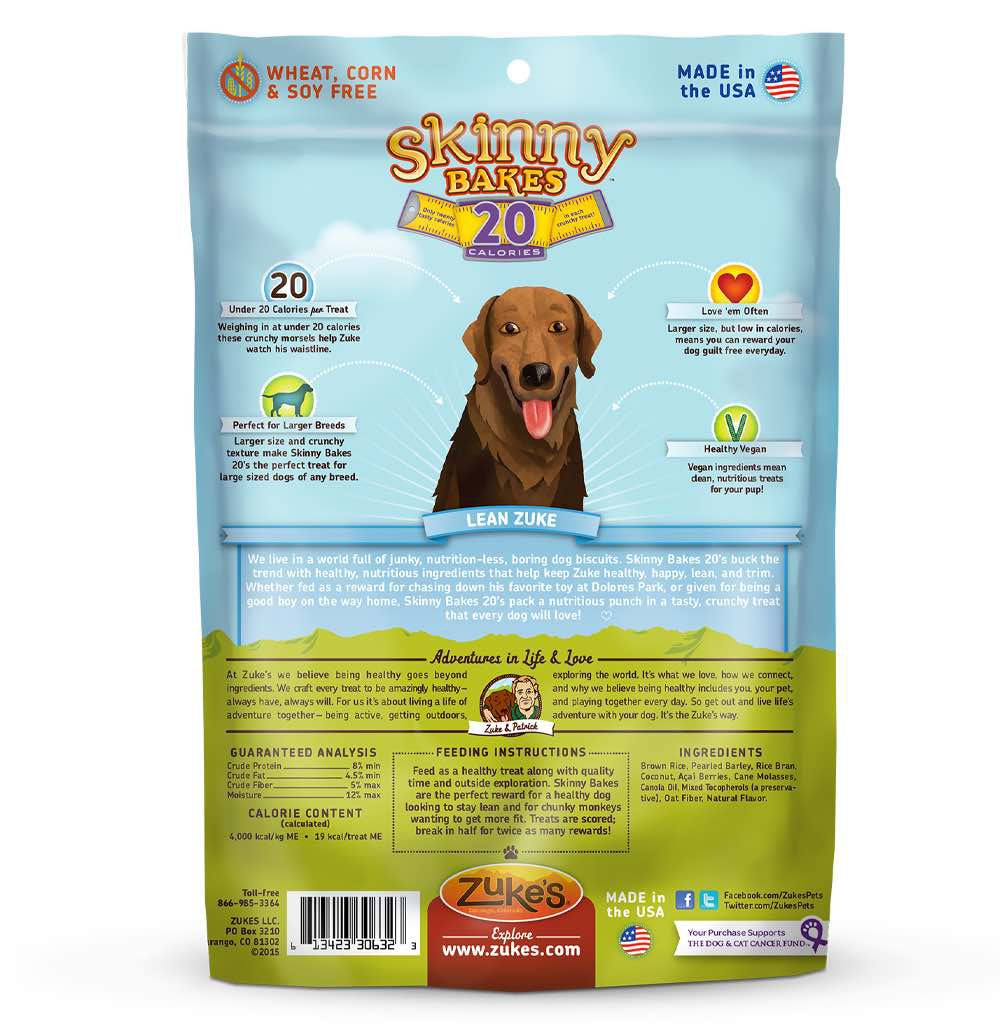 Zuke's Skinny Bakes 20s Coconut & Acai Berry Dog Treat 10oz